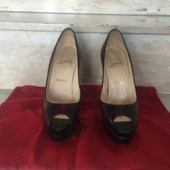 CHRISTIAN LOUBOUTIN PEEP TOE PUMP - Picture 1 of 4